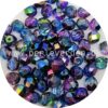 Tjekkiske Fire polished runde facetperler i farven Crystal Magic Blue