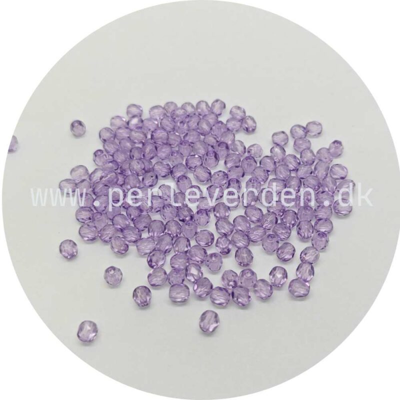 Preciosa Fire polished facetperler, Crystal light purple