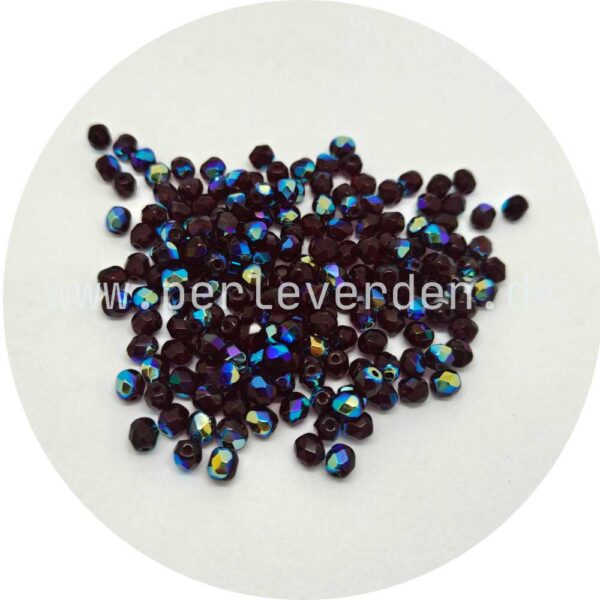 Preciosa Fire polished facetperler, Garnet AB